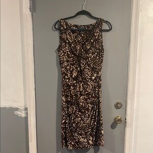 LAUREN RALPH LAUREN LRL Brown Patterned Sleeveless Dress‎ 8